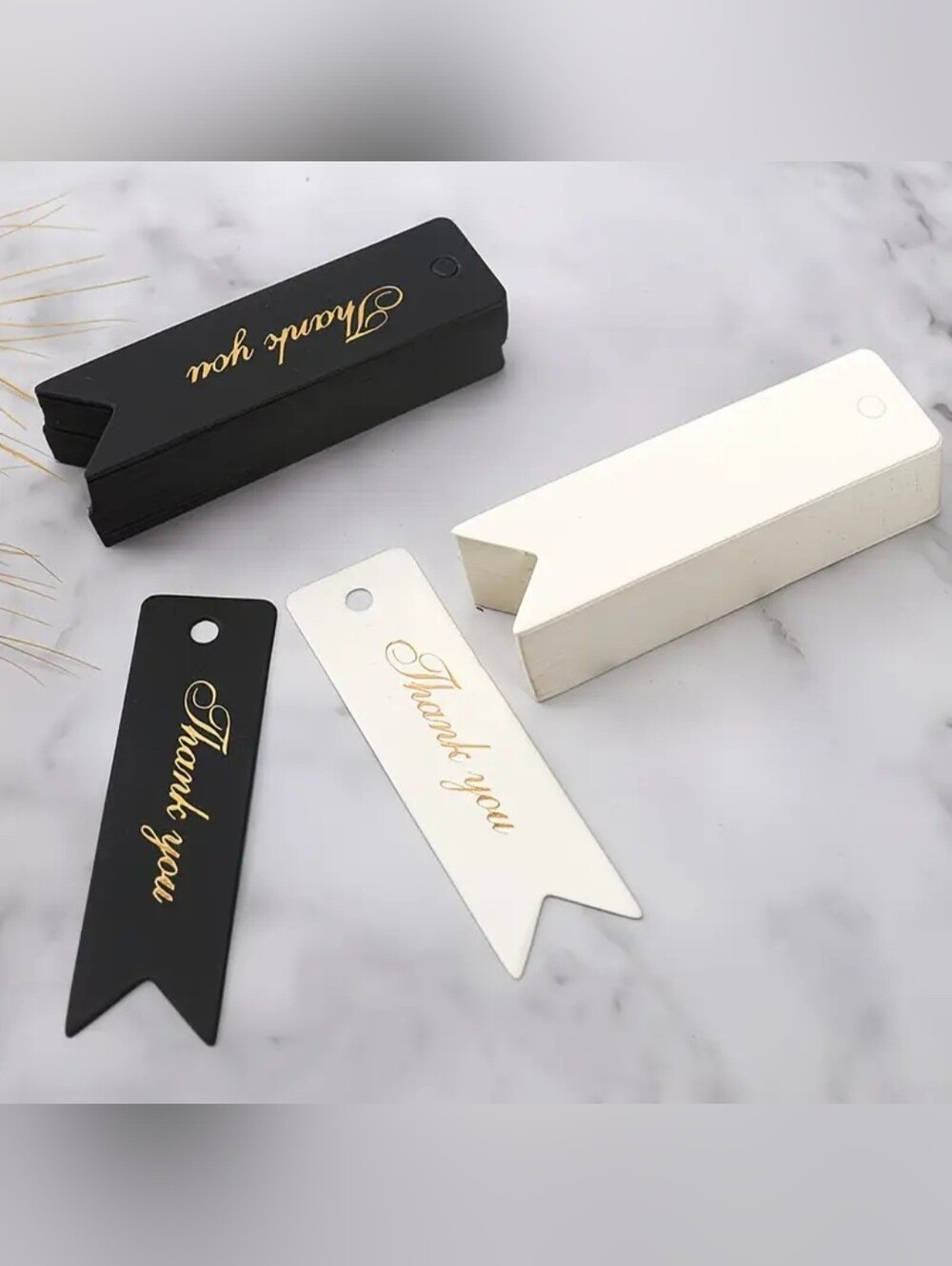 50 Thank You Cards - Black Or White Choose 1